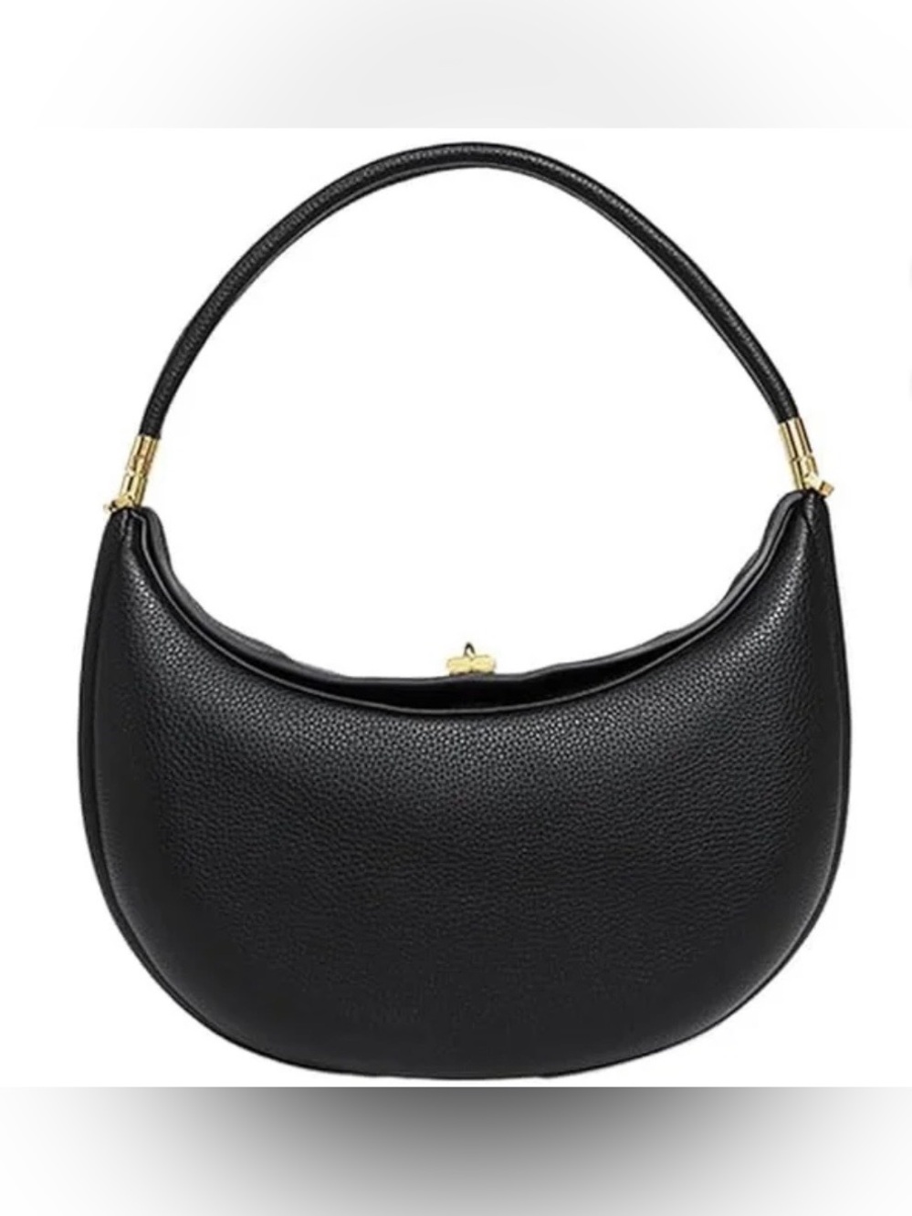 Classic Black Crescent Shoulder Bag - Elegant Everyday Carry